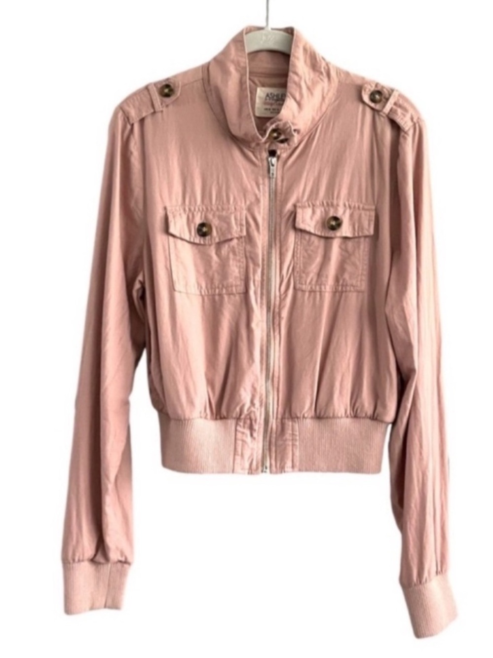 Ashley by 26 International Utility Jacket Lightweight Taupe Pink Size M